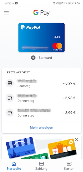 Google Pay Zahlungen