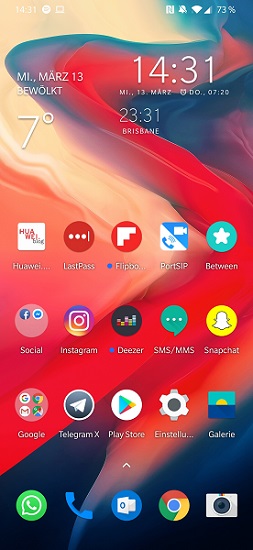OnePlus 6T Homescreen