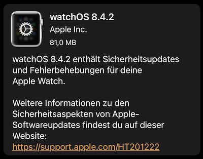 watchOS 8.4.2 Firmware Update